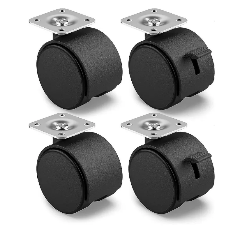 Prakash Set of 4 furniture castors 50 mm  transport castors with brake 