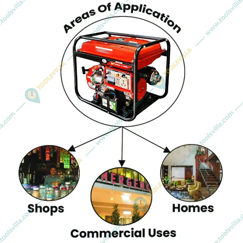HPM 2.1 KVA Recoil & Self Start Single Phase Petrol Run Portable Generator With Battery (GE-2400PS)