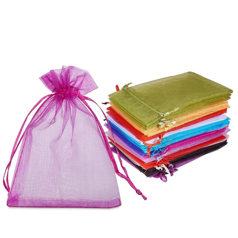 Mix Colour Organza Potli Pouches for Weddings, Parties, Festivals, Travel & Storage | Pack of 50