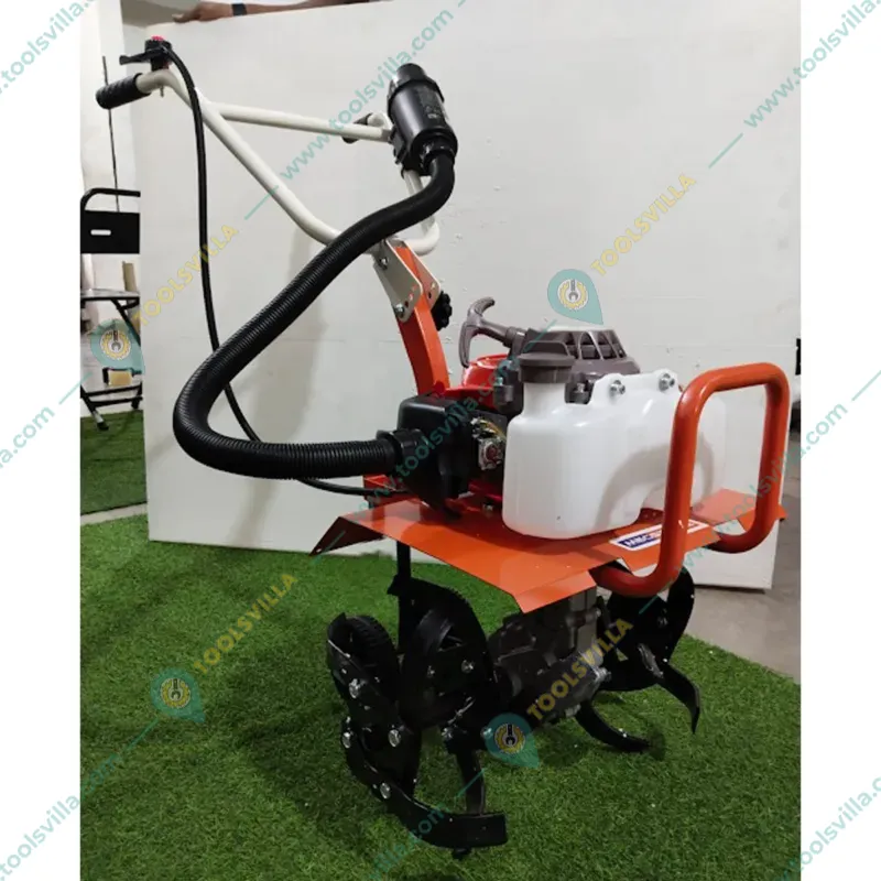 Heavy Duty 63CC, 3HP, 2 Stroke Petrol Engine Mini Power Tiller  with Carbon Steel Blades For Agricultural Purposes