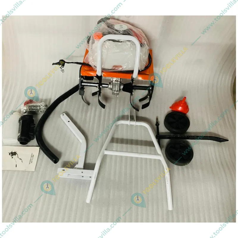 Heavy Duty 63CC, 3HP, 2 Stroke Petrol Engine Mini Power Tiller  with Carbon Steel Blades For Agricultural Purposes