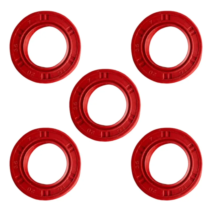 Oil Seal (20*35*7) Red Colour (5 Pieces) For Power Tiller, E12857778