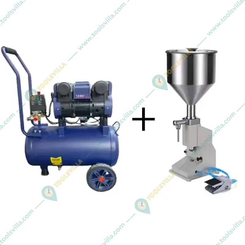 Combo of Pneumatic Type Paste Filling Machine And Oil Free Air Compressor