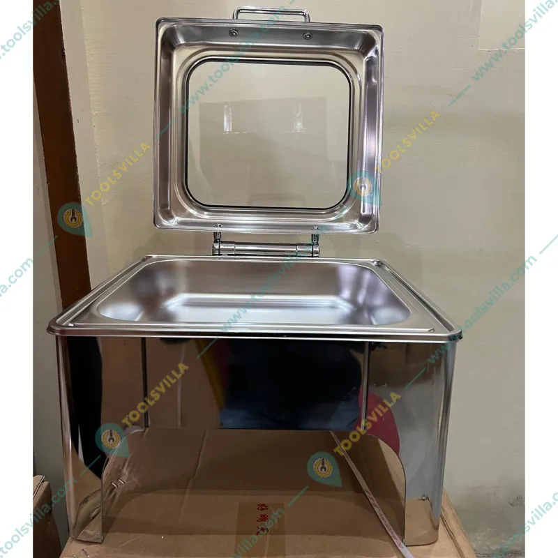 Premium Quality Buffet Chafing Dish with Electric Based and Glass Lid , 5 Liter Capacity