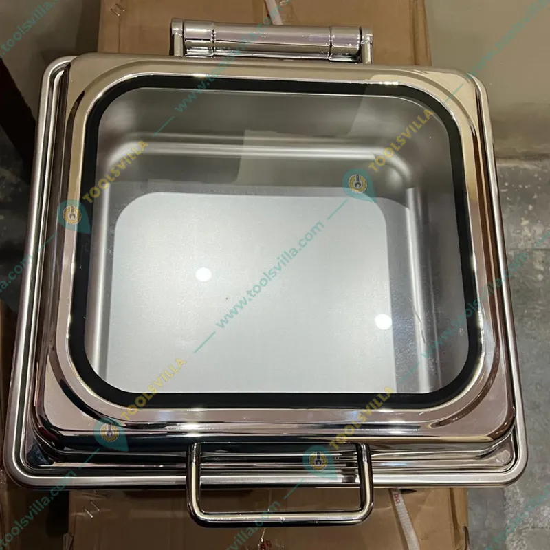 Premium Quality Buffet Chafing Dish with Electric Based and Glass Lid , 5 Liter Capacity