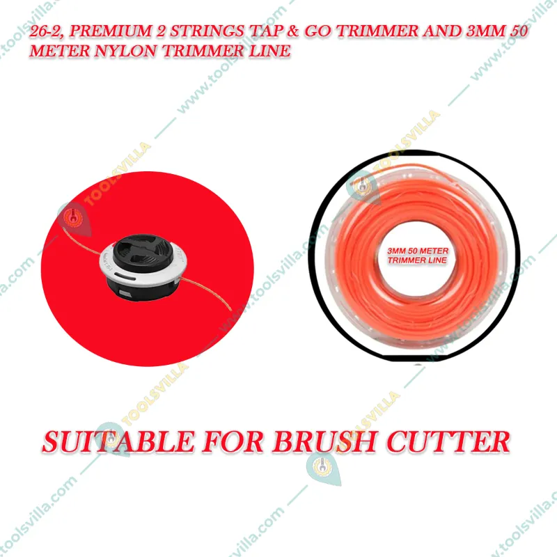Heavy Duty 26-2 Autocut Trimmer Head For Stihl Brush Cutters With 3mm 50 Meter Nylon  Rope