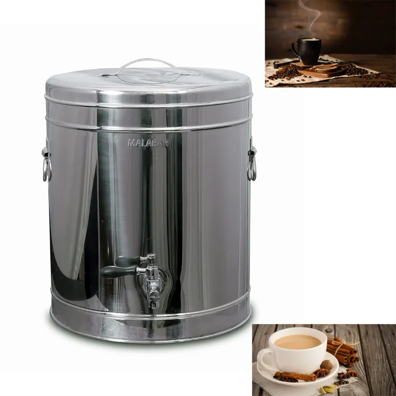 Malabar Eco-Friendly Stainless Steel Premium Urn with Tap for Tea/Coffee With Hot and Cold Pot Double Insulated Wall 20 L