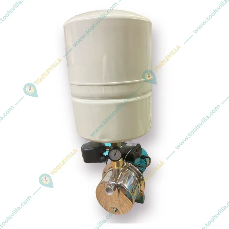 MEDAS 0.75Hp 1Ph Copper Winding Booster Pump With 24 Liter Tank, 35m Max Head For 4 Bathroom, 2 Kitchen, 1 Pantry
