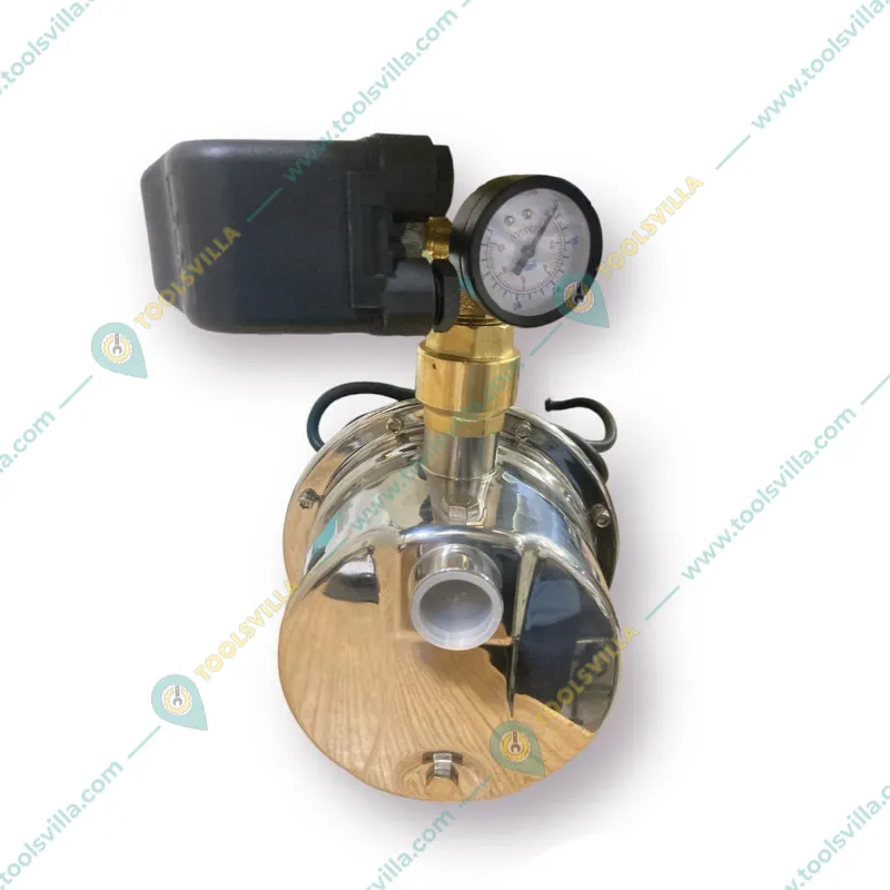 MEDAS 0.75Hp 1Ph Copper Winding Booster Pump With 24 Liter Tank, 35m Max Head For 4 Bathroom, 2 Kitchen, 1 Pantry