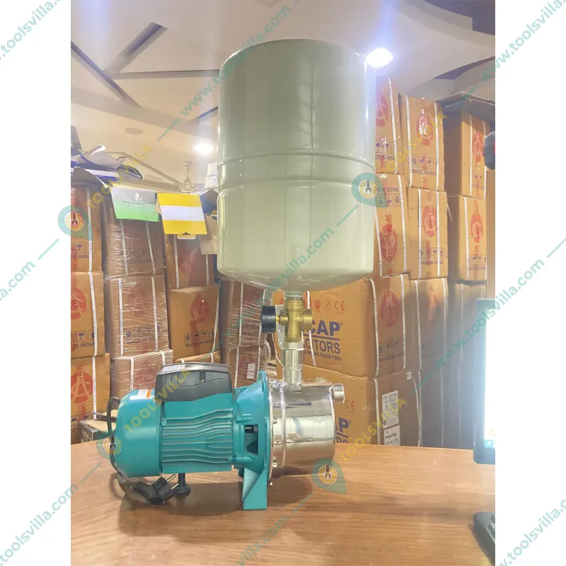 MEDAS 0.75Hp 1Ph Copper Winding Booster Pump With 24 Liter Tank, 35m Max Head For 4 Bathroom, 2 Kitchen, 1 Pantry