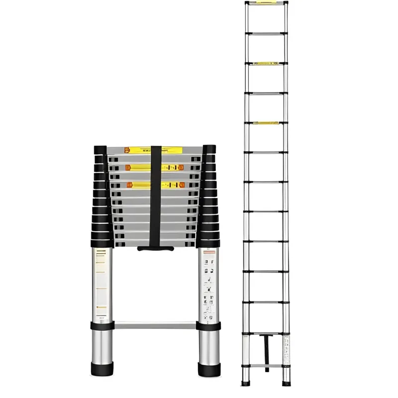 ProHome 3.8 meter (12.5 feet) Multi-Purpose Extendable Aluminum Telescopic Ladder - 5 Years Warranty
