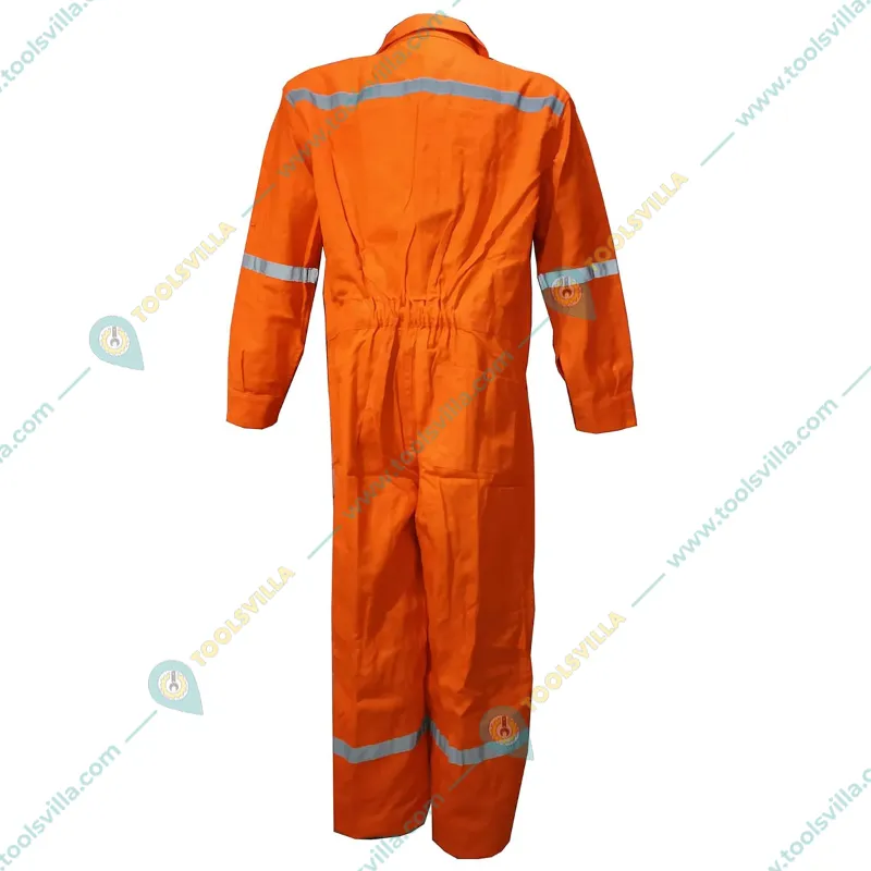 SS BENGALY 280 GSM Orange Safety Boiler Suit Coverall - 100% Cotton, 2" Reflectors, Quality Zipper, 7 Pockets(Size-S)