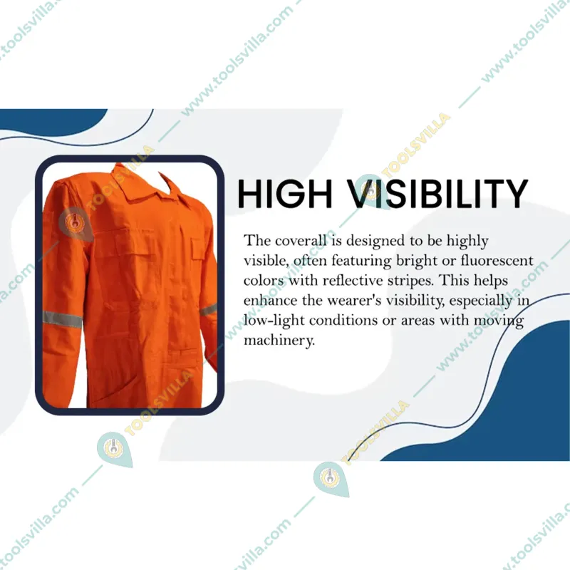 SS BENGALY 280 GSM Orange Safety Boiler Suit Coverall - 100% Cotton, 2" Reflectors, Quality Zipper, 7 Pockets(Size-S)