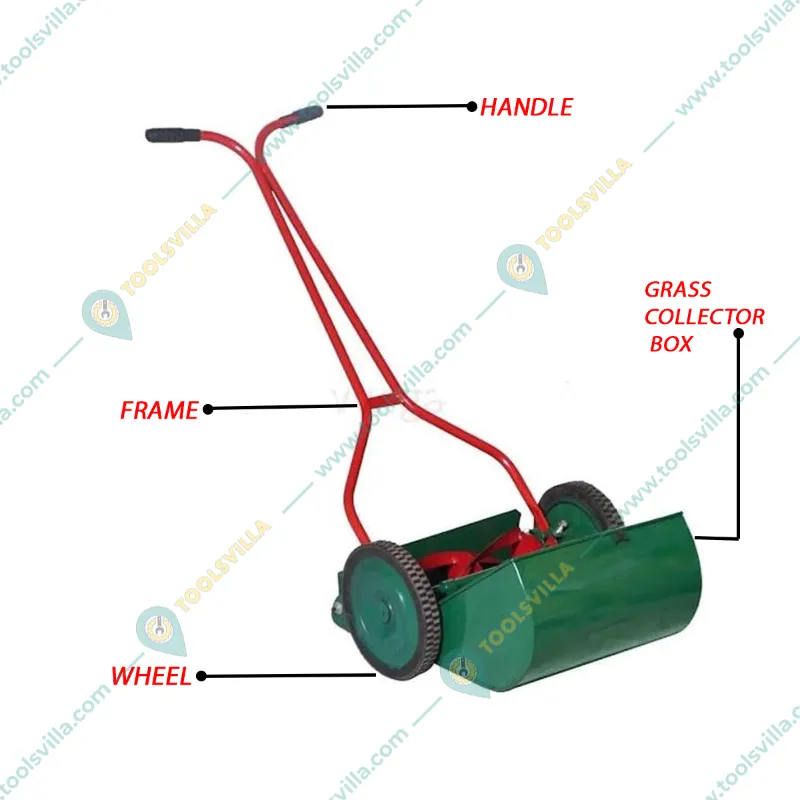 Heavy Duty 14 inch Steel Frame Wheel Type Push Mower | Ideal for grass cutting, Trimming