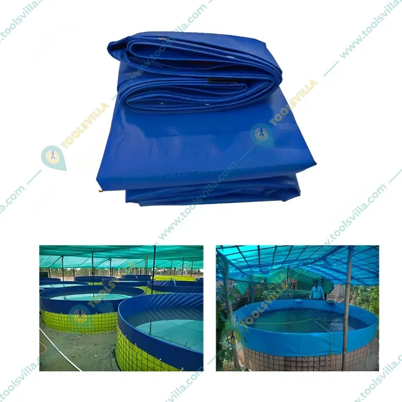 ZN GLOBAL NATION 750 GSM 4 meter, 10000 liter Round Type Tarpaulin Sheet for Biofloc Fish Tank