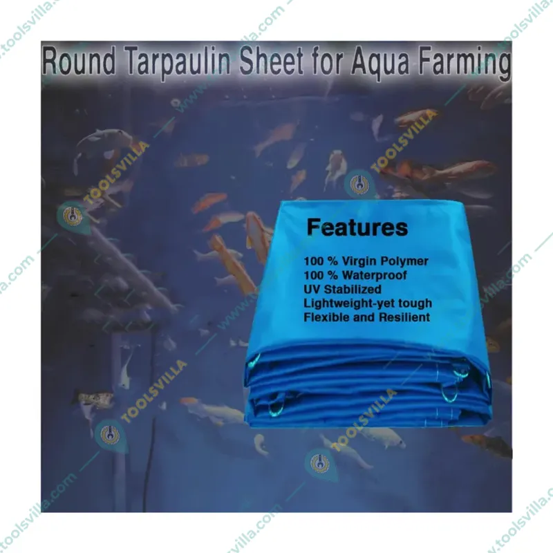 ZN GLOBAL NATION 750 GSM 4 meter, 10000 liter Round Type Tarpaulin Sheet for Biofloc Fish Tank