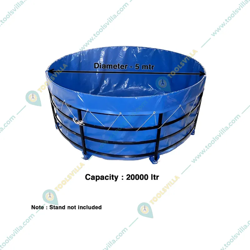 ZN GLOBAL 750 GSM 5 mtr 20000 ltr Round Tarpaulin Sheet for Aquaculture Biofloc Fish Tank, Polyvinyl Chloride (PVC)