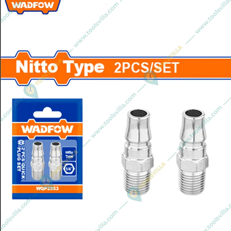 Wadfow 2pcs setof 1/4-Inch Quick Connector Pipe Air Compressor Coupler Plug Hose Fittings Coupling (WQP2953 ) Pack of 3