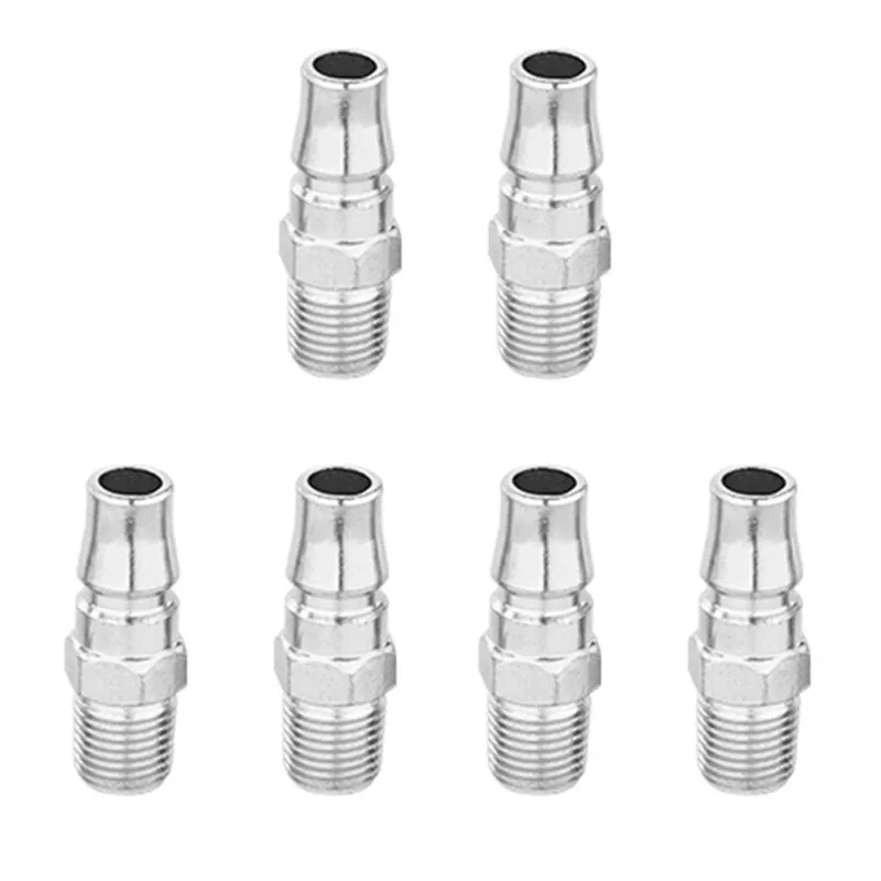 Wadfow 2pcs setof 1/4-Inch Quick Connector Pipe Air Compressor Coupler Plug Hose Fittings Coupling (WQP2953 ) Pack of 3