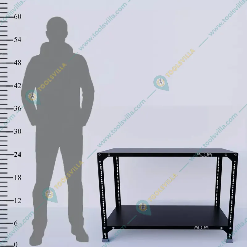 Menage 24 x 35 x 18 Inch 2 Shelves Multipurpose Storage Rack With Accessories