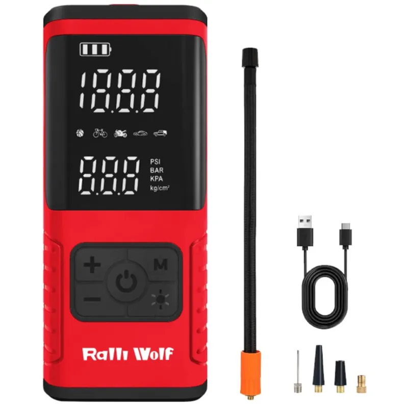 Ralli Wolf 4in1 150 PSI Cordless Air Inflator, 5400 mAh Battery Power for Car, Bike, Cycle & Ball (RCAI-150)
