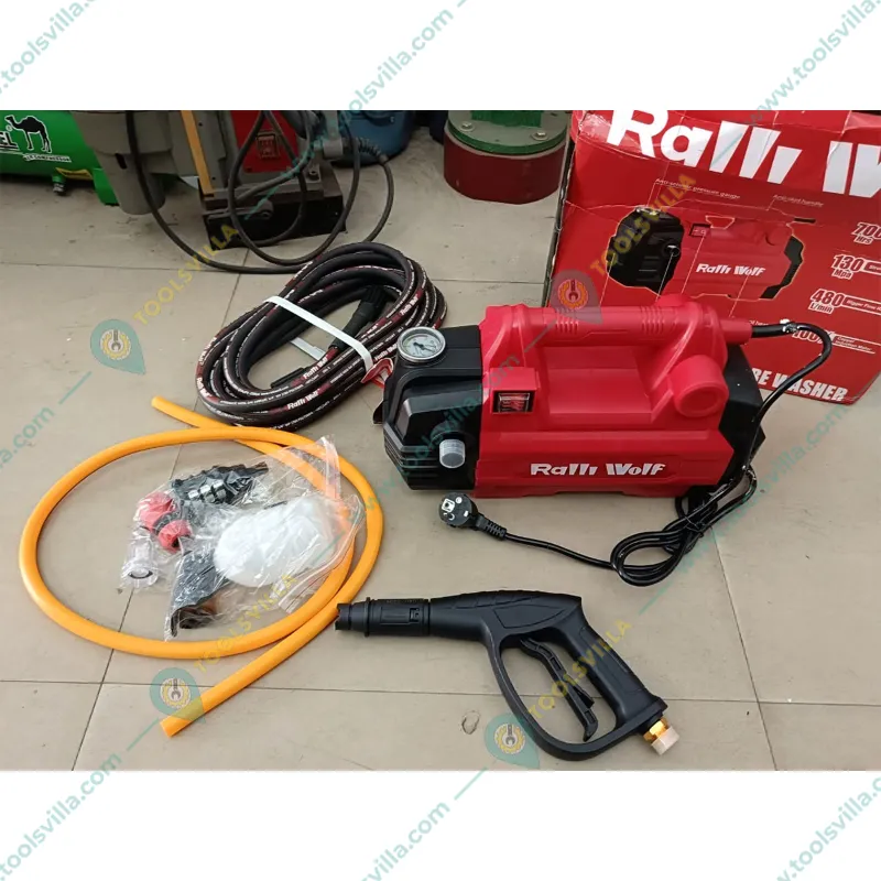 Ralli Wolf 130 Bar Industrial High Pressure Washer 1300 W, 390 LPH, With Accessories - 6 Months Warranty (RHP-130)