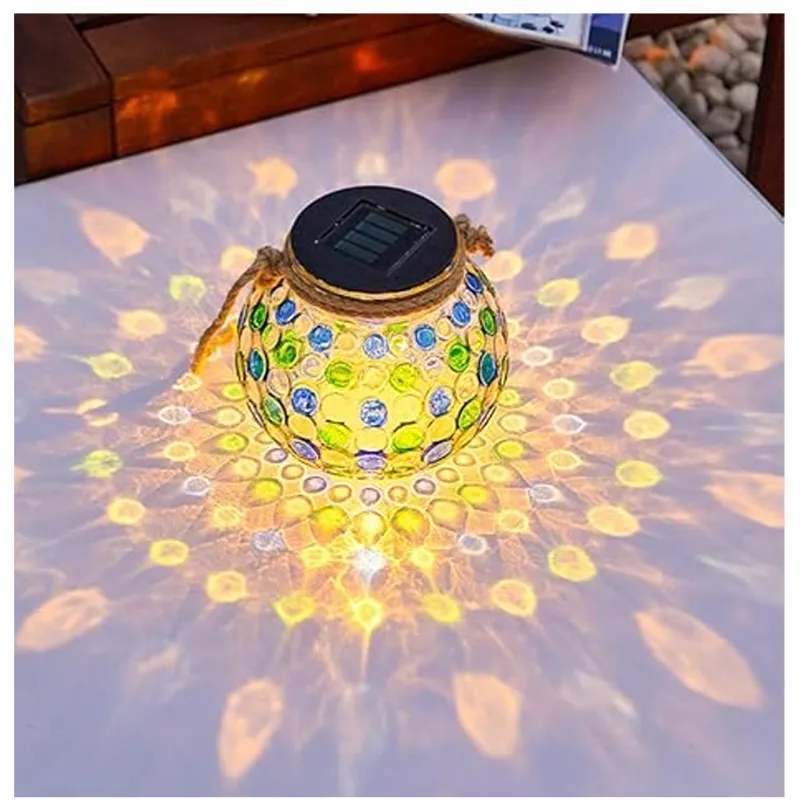 Gramstrong LED Solar Waterproof Rangoli Jar Light of Warm White Colour for Decorating Garden, Patio (Pack of 3)