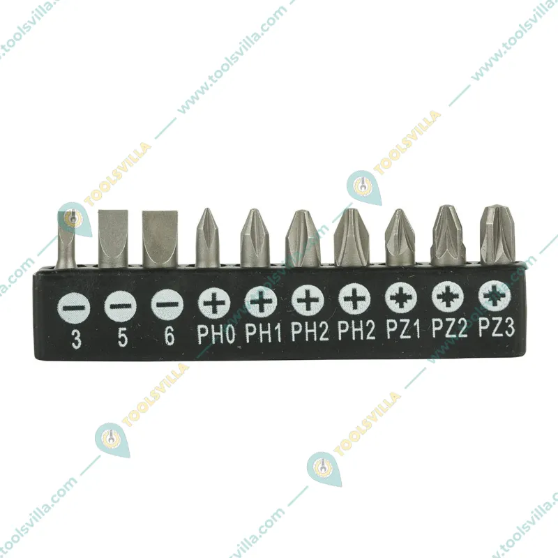Black+Decker Phillips BDHT68127 Steel Multi-Bit Ratcheting SD - SL3SL5SL6Ph0Ph12xPh2PZ1PZ2PZ3 (24 cm) Set of 10 Pieces