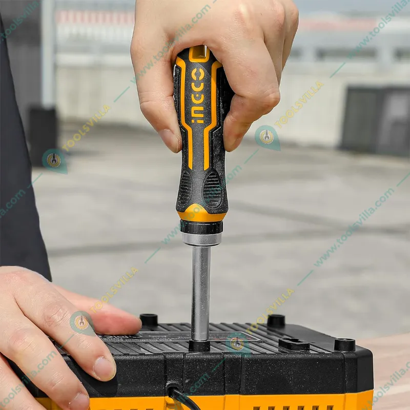 INGCO 8pcs Ratchet Screwdriver Set 1pcs Handle & 7pcs Screwdriver Bits (AKISD0808)