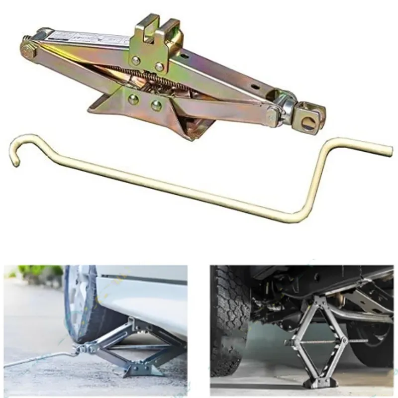 RCNC 500 kg Capacity Heavy Steel Scissor Jack with Handle for Hatchback Cars, Auto Rickshaws 