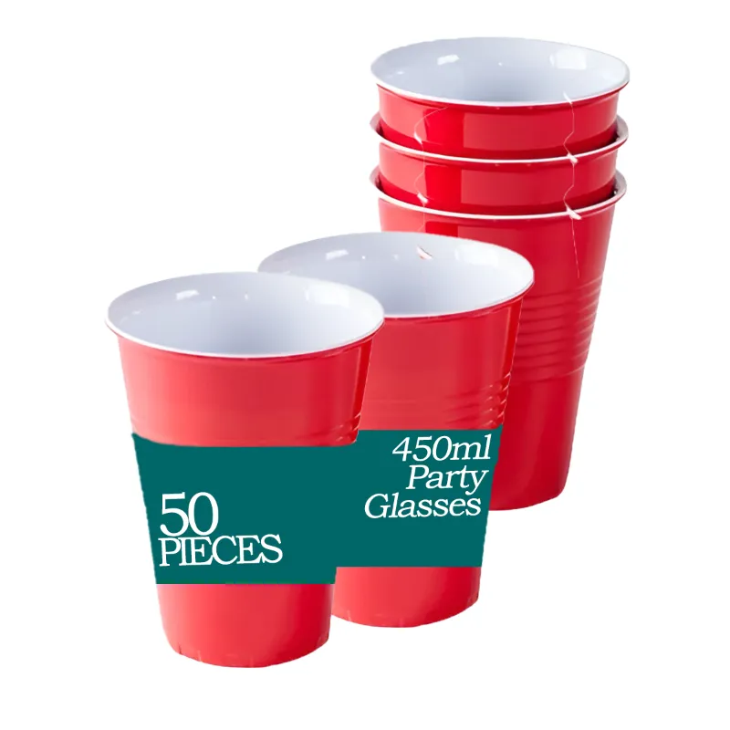50 Pcs, 450ml Easy Grip Drinking Party Glasses