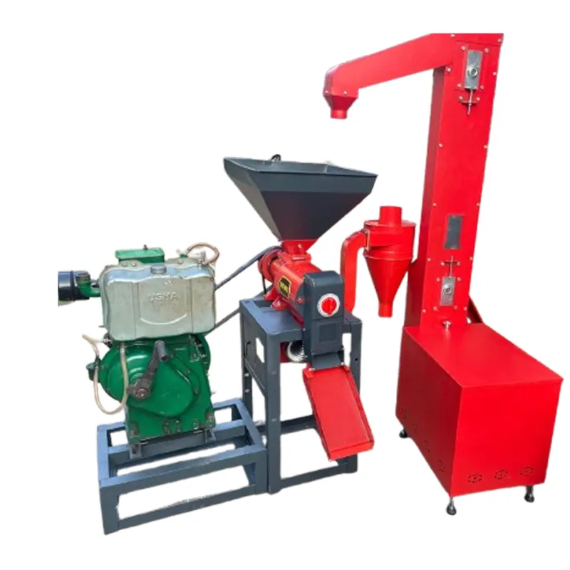 14 HP Engine Rice Mill with Elevator,  600Kg/h Production Capacity