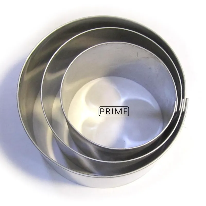 Prime Bakers and Moulders 6,7 & 8 inch SS Pizza Base Baking/ Cutter/ Cut Outs Rings Set