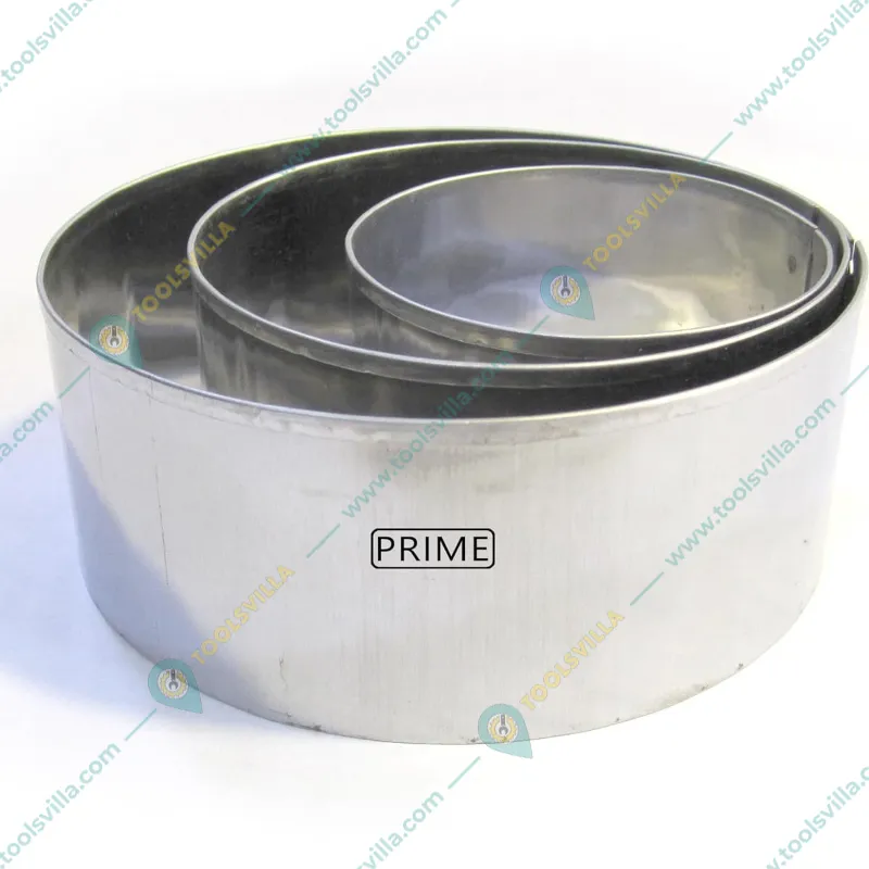 Prime Bakers and Moulders 6,7 & 8 inch SS Pizza Base Baking/ Cutter/ Cut Outs Rings Set