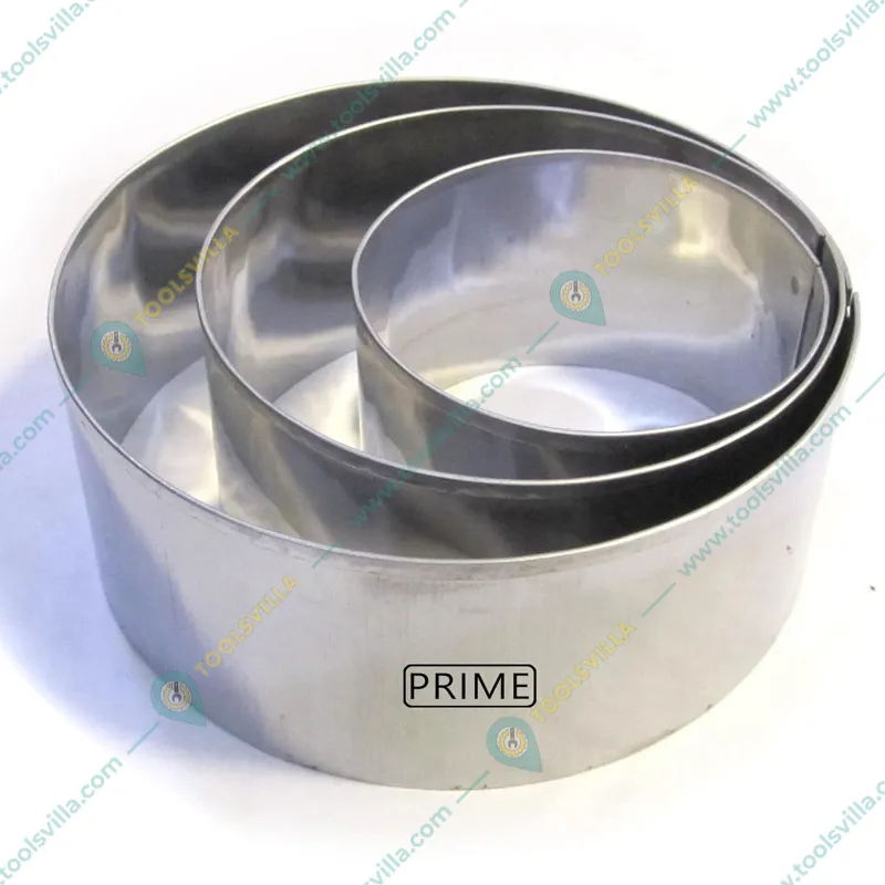 Prime Bakers and Moulders 6,7 & 8 inch SS Pizza Base Baking/ Cutter/ Cut Outs Rings Set