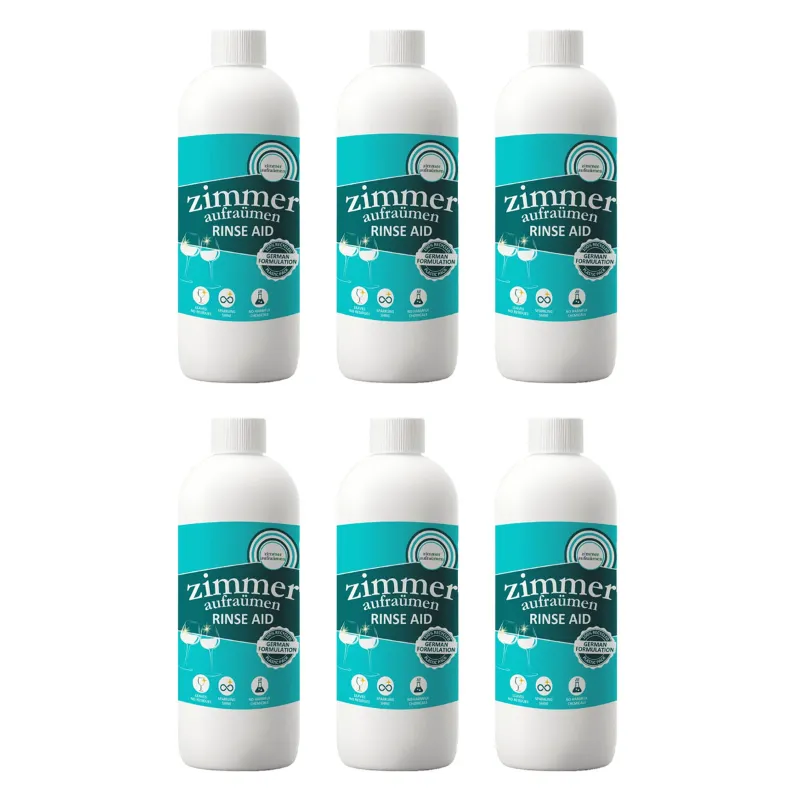 6pcs Combo Pack of Zimmer Aufraumen (500ml x 6pcs) Rinse Aid for Dishwasher Machine