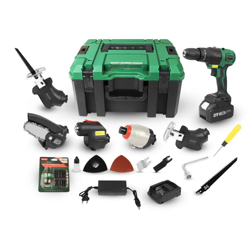 Rockforce 6-In-1 Multi-Head, Multi-Functional Cordless Tool Set With Battery, Charger & Accessories (RF-JCB-18MT-B)