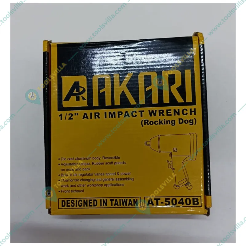 Akari 1/2 inch Rocking Dog Type Air Impact Wrench, 7000 RPM Speed & 340 Nm Max. Torque (AT-5040B)