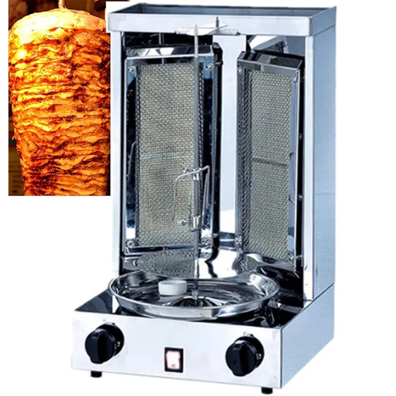 Premium Quality 2 Burner Gas Rotary Vertical Shawarma Machine