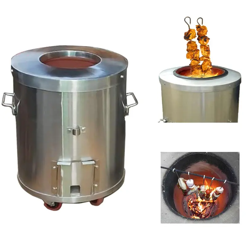 Heavy duty 23 x 23 x 35 Inch Round Shape Charcoal Tandoor, SS Body