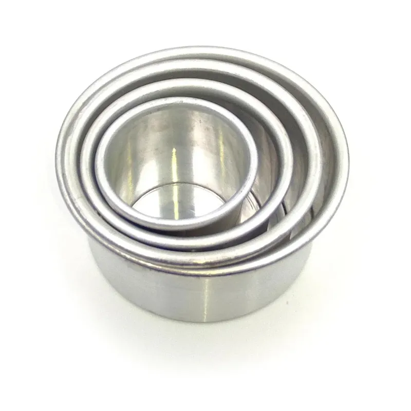 Prime Bakers and Moulders Set Of 4 Round Aluminium Cake Pans For Oven with Dia of 3, 4, 5, 6 Inch
