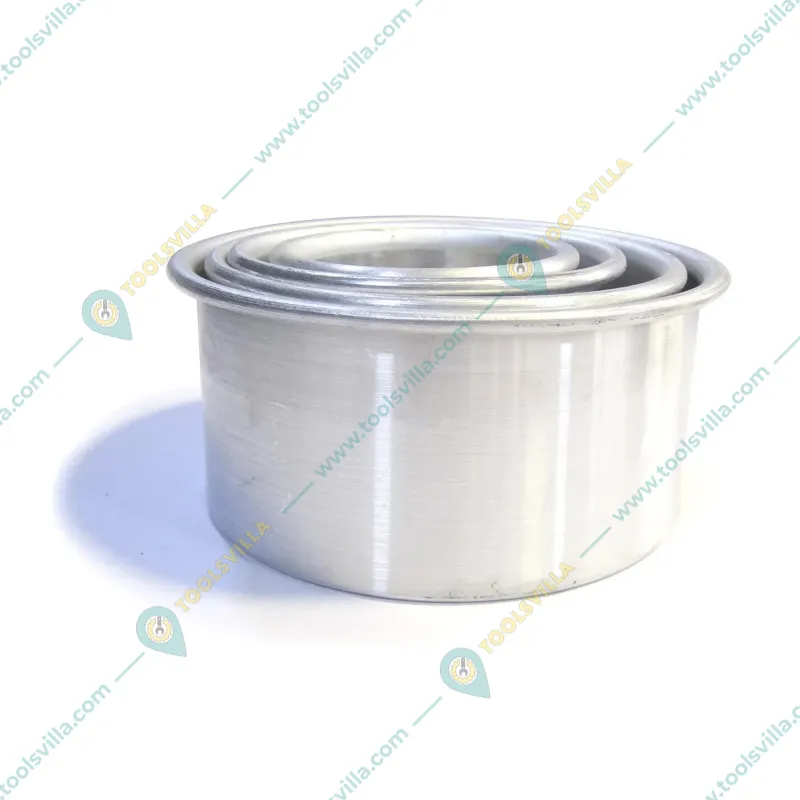 Prime Bakers and Moulders Set Of 4 Round Aluminium Cake Pans For Oven with Dia of 3, 4, 5, 6 Inch