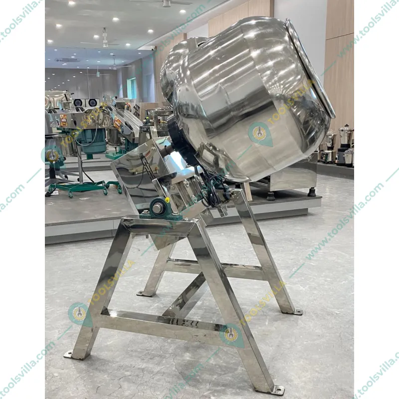 VINAYAK MACHINES 10 kg SS Round Tilting Coating Pan Machine, with 0.5 HP Motor