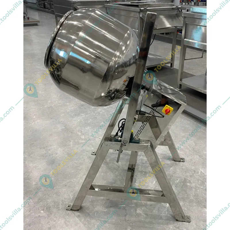VINAYAK MACHINES 10 kg SS Round Tilting Coating Pan Machine, with 0.5 HP Motor