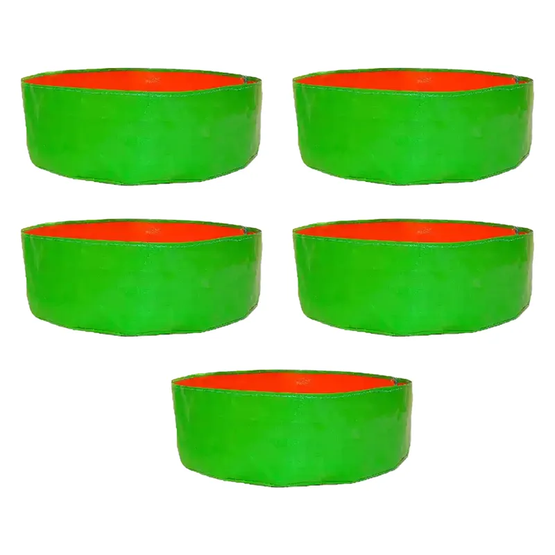 Gardeco 260 GSM UV Treated Premium Quality 24 x 12 inch Round Type HDPE Grow Bag for Home, Garden and Nursery(Quantity-5 pieces)