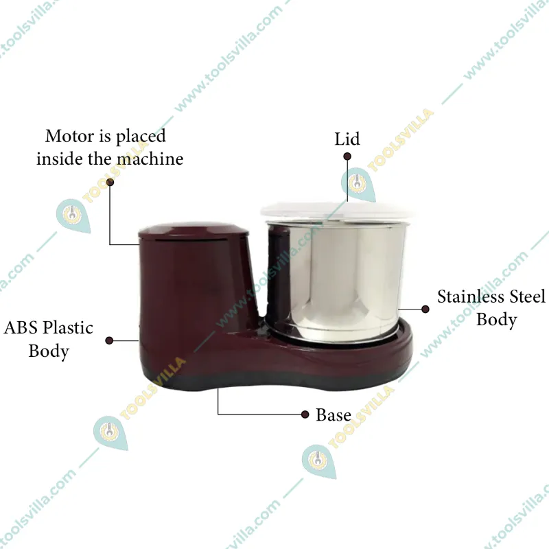 Made in India 2L Table Top 120W Wet Grinder With Copper Winding Motor
