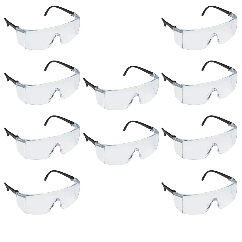 RPES Pack of 10 Clear Polycarbonate Safety Goggles