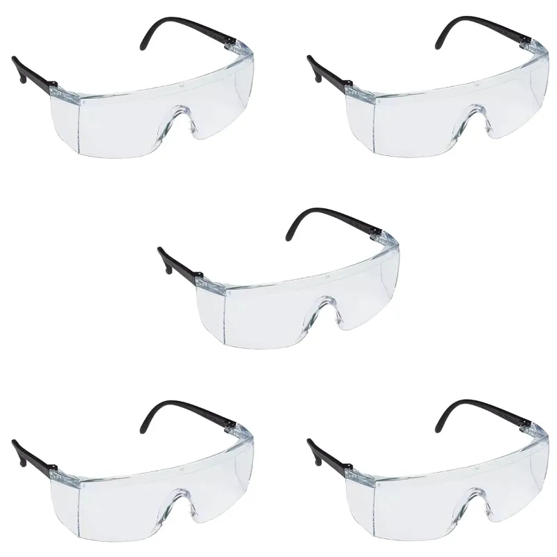 RPES Pack of 5 Windproof & Dustproof Clear Safety Goggles