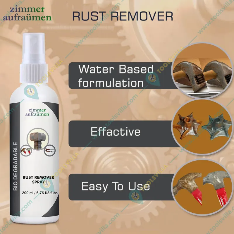 4 Pieces Combo Pack of Zimmer Aufraumen 800ml(200ml x 4pcs) Rust Remover Spray & Rust Inhibitor