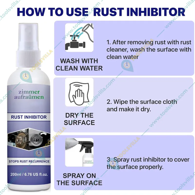 4 Pieces Combo Pack of Zimmer Aufraumen 800ml(200ml x 4pcs) Rust Remover Spray & Rust Inhibitor